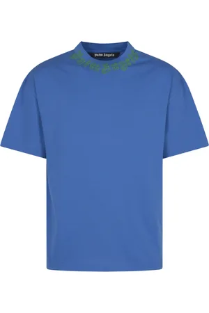 Palm Angels Top, Herre, Blå, S, Bomuld, Logo T-shirt