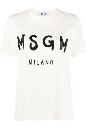 Msgm Top, Dame, Hvid, XS, Bomuld, Logo Print T-shirt