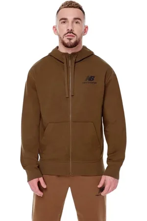 New Balance Sweathshirts & Hoodies, Herre, Brun, M, Bomuld, Essentials French Terry Jakke