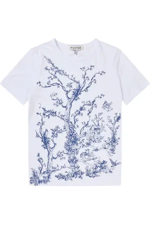 Munthe Top, Dame, Hvid, XL, Bomuld, Nostalgisk Print T-shirt