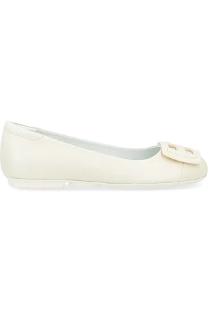 Hogan Sko, Dame, Hvid, 36 EU, Læder, H661 Ballerina Placca Vernciat