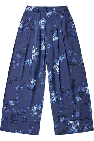 Munthe Bukser, Dame, Blå, M, Floral Wide Leg Pants