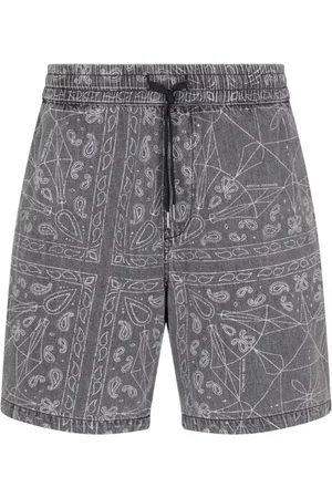 Armani Exchange Shorts, Herre, Sort, W32, Bomuld, Mønstrede Shorts med Snørelukning i Taljen