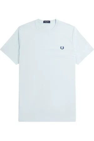 Fred Perry Top, Herre, Blå, L, Bomuld, Cotton Logo T-Shirt Laurel Crown Print