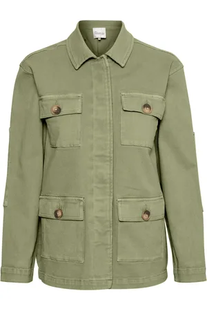 My Essential Wardrobe Jakke, Dame, Grøn, 3XL, Bomuld, Army Jakke