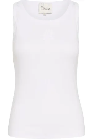 My Essential Wardrobe Top, Dame, Hvid, M, Bomuld, Lys Hvid Ærmeløs Top