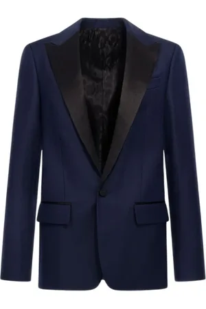 Roberto Cavalli Jakke, Herre, Blå, 2XL, Uld, Mørkeblå Enkeltknapjakke
