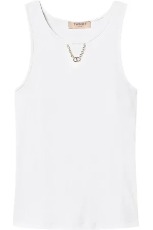 Twin-Set Top, Dame, Hvid, M, Hvide T-shirts og Polos