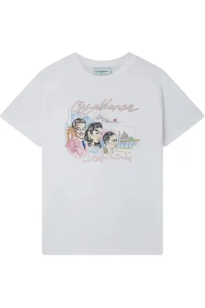 Casablanca Top, Herre, Hvid, L, Bomuld, Tennis Club Print Bomuld T-shirt