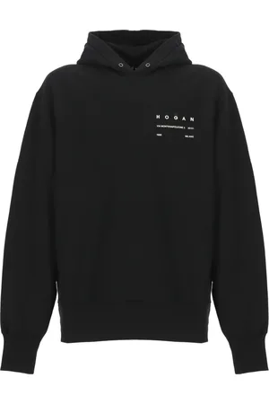 Hogan Sweathshirts & Hoodies, Herre, Sort, M, Bomuld, Sort bomuldshættetrøje med logoprint