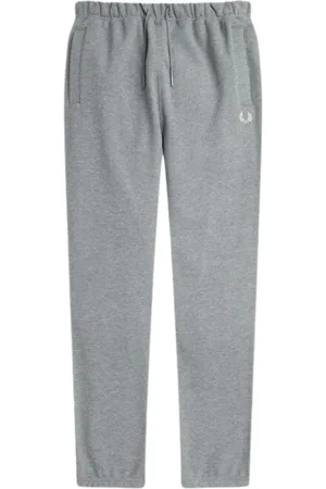 Fred Perry Bukser, Herre, Grå, XL, Bomuld, Sporty bomuldsjoggingbukser med elastisk linning