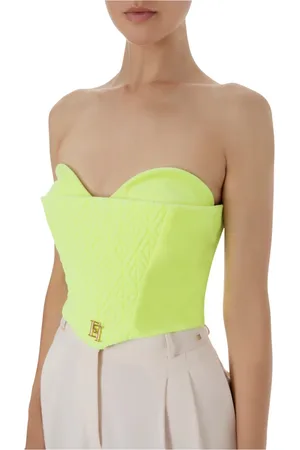 Elisabetta Franchi Top, Dame, Grøn, XS, Velvet Corset Top