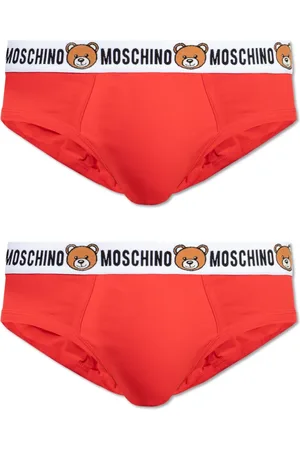 Moschino Undertøj, Herre, Rød, M, Bomuld, To-pakke trusser med logo