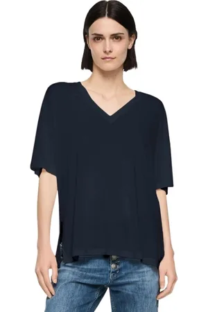 Dondup Top, Dame, Blå, M, Uld, Stilfuld T-shirt