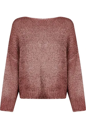 AVANT TOI Strik, Dame, Rød, S, Bomuld, Bordeaux Linned Bomuld Sweater Made in Italy