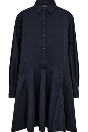 Co`Couture Kjole, Dame, Blå, M, Bomuld, Poppycc Skjortekjole