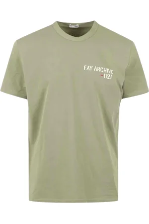 FAY Top, Herre, Grøn, M, Bomuld, Casual Bomulds T-shirt