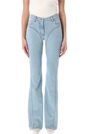 MUGLER Jeans, Dame, Blå, W24 L29, Bomuld, Flared Jeans