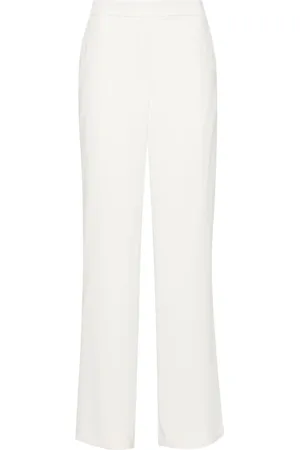 P.A.R.O.S.H. Bukser, Dame, , XS, Polyester, Flared elfenbensfarvede bukser med elastisk talje