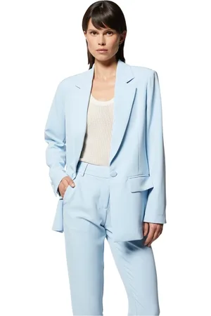 Silvian Heach Jakke, Dame, Blå, S, Polyester, Tailleur med blazer og cropped bukser
