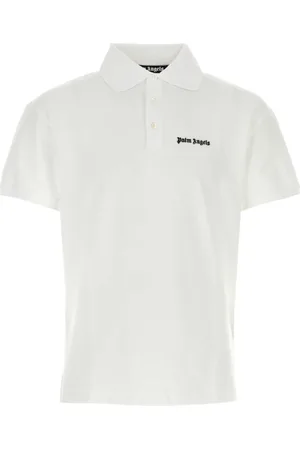 Palm Angels Top, Herre, Hvid, XL, Bomuld, Hvid Piqué Polo Shirt