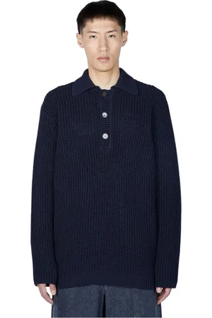 OUR LEGACY Strik, Herre, Blå, XL, Bomuld, Polo Sweater