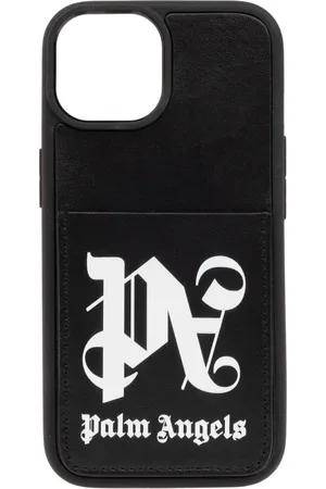 Palm Angels Tilbehør, Herre, Sort, ONE SIZE, Læder, iPhone 15 Case