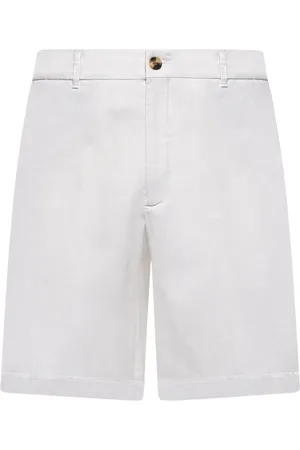 Brunello Cucinelli Shorts, Herre, Hvid, L, Bomuld, Hvide Cotton Gabardine Regular Fit Bukser
