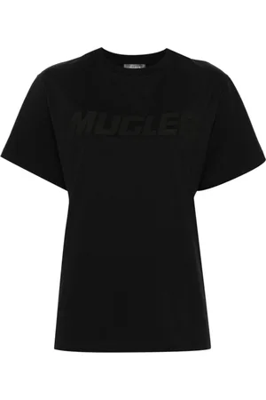MUGLER Top, Dame, Sort, S, Bomuld, Sort bomuldsjersey top