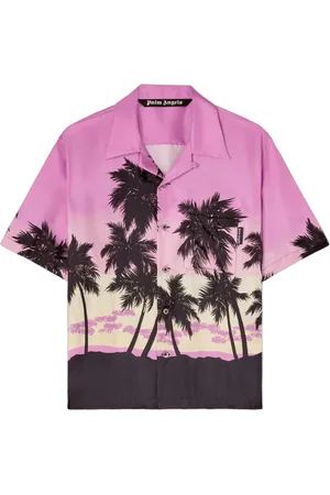 Palm Angels Skjorte, Herre, Flerfarvet, XL, Rose Sunset Graphic Bowling Skjorte