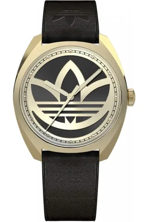 adidas Tilbehør, Dame, Sort, ONE SIZE, Læder, Sort Læder Quartz Analogt Ur