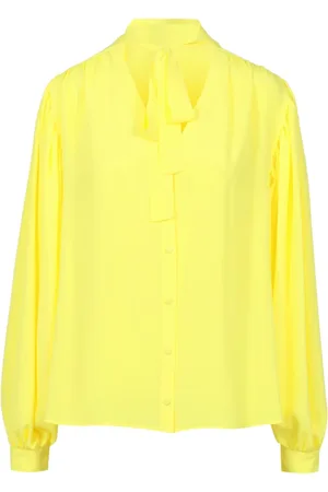 Msgm Bluser & Skjorter, Dame, Gul, S, Uld, Acetate og silkeskjorte