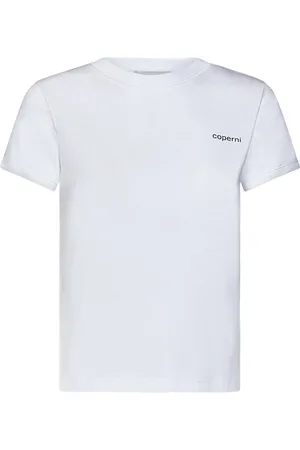 COPERNI Top, Dame, Hvid, L, Bomuld, Slim Fit T-shirt med logoprint