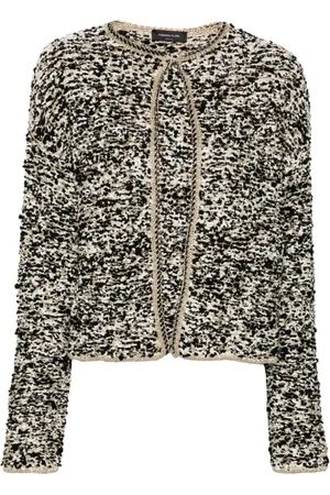 Fabiana Filippi Jakke, Dame, Sort, S, Uld, Stilfuld Strikket Cardigan