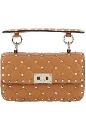 VALENTINO GARAVANI Taske, Dame, Brun, ONE SIZE, Læder, Studded Mini Chain Taske Tan Læder