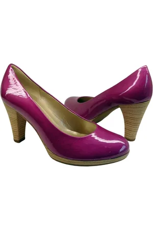 Gabor Sko, Dame, Lilla, 37 1/2 EU, Læder, Fuchsia Pink laklæder højhælede pumps