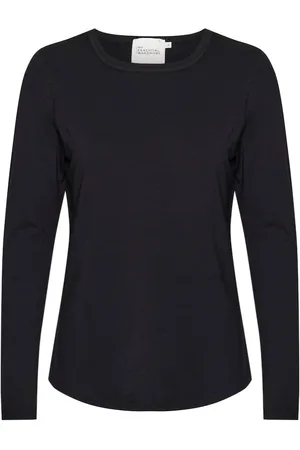 My Essential Wardrobe Top, Dame, Sort, XL, Uld, Modal Bluse