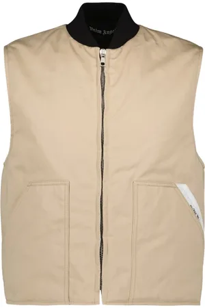 Palm Angels Jakke, Herre, , M, Uld, Ribstrikket Vest med Krave