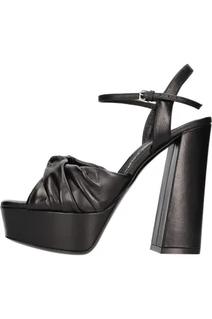 Sergio Rossi Sko, Dame, Sort, 40 EU, Læder, Sandal Sort