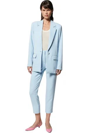 Silvian Heach Jakke, Dame, Blå, S, Polyester, Tailleur med blazer og beskårne bukser