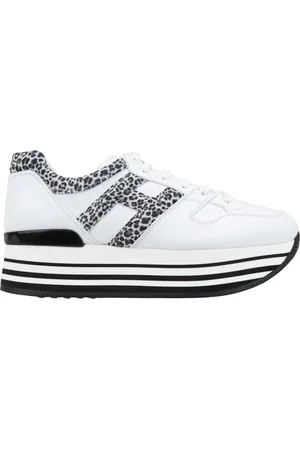 Hogan Sko, Dame, Hvid, 34 EU, Læder, Animal Print Snøresko