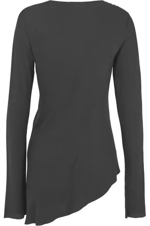 Cortana Top, Dame, Sort, XL, Silke Stretch Graphite Boatneck Top