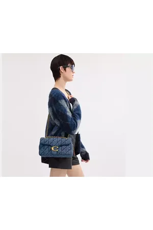 Coach Taske, Dame, Blå, ONE SIZE, Uld, Quilted Denim Tabby Skuldertaske
