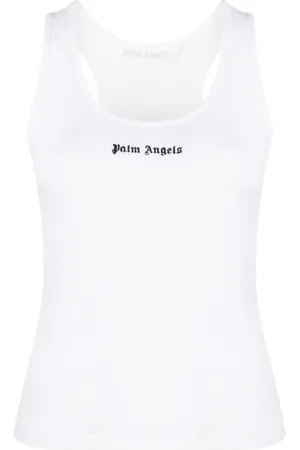 Palm Angels Top, Dame, Hvid, S, Bomuld, Scoopeck Racerback Shirt