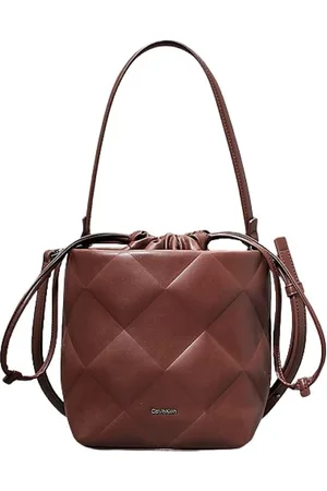 Calvin Klein Taske, Dame, Brun, ONE SIZE, Polyester, Quilted 2-i-1 Bucket Bag