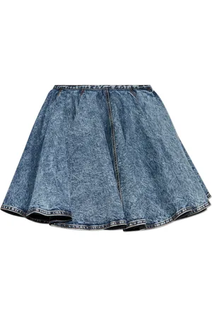 Alaïa Nederdel, Dame, Blå, 2XS, Bomuld, Flared Nederdel