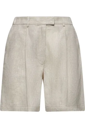 Brunello Cucinelli Shorts, Dame, , S, Linen Plisserede Bukser