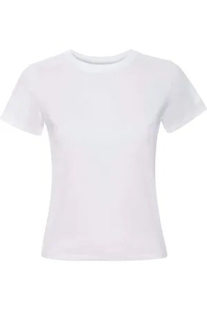 Frame Top, Dame, Hvid, XS, Bomuld, Fitted Crew T-Shirt