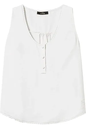 Twin-Set Top, Dame, Hvid, M, Uld, Hvid U-Hals Ærmeløs Top