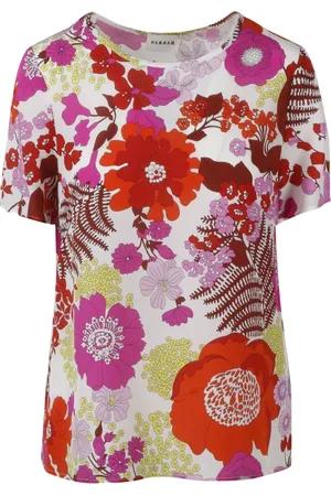 P.A.R.O.S.H. Bluser & Skjorter, Dame, Flerfarvet, S, Floral Silkebluse